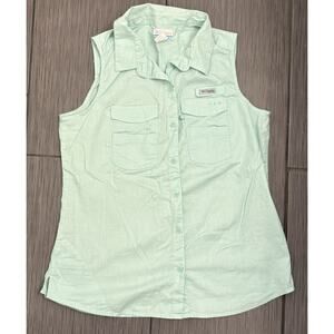 Columbia PFG Women's Sleeveless Utility Shirt Women’s Size Large Seafoam Green
